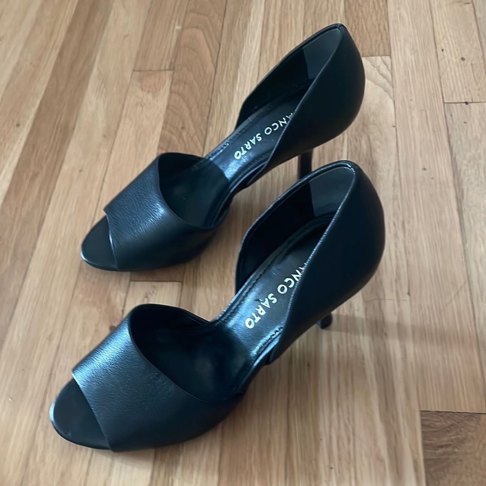 Franco Sarto Black Leather Pumps 5.5M